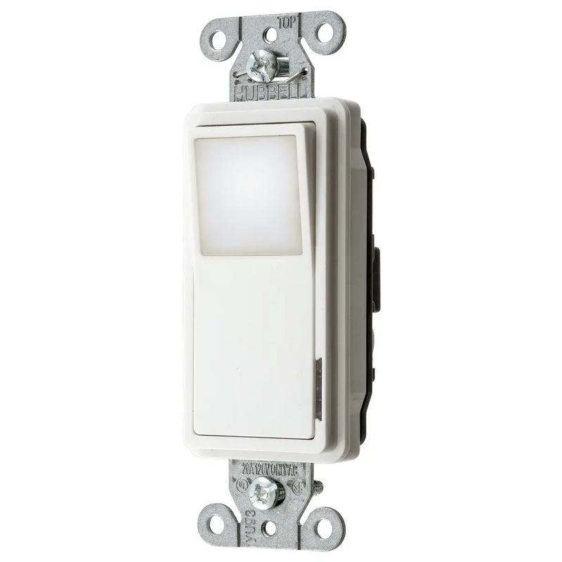 HUBBELL SWITCH DEC SP 20A 120V NL WH