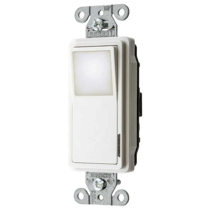 HUBBELL SWITCH DEC SP 20A 120V NL WH