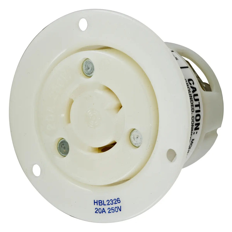 HUBBELL RECEPTACULO 2P 3H 20A 250V L6-20R WH