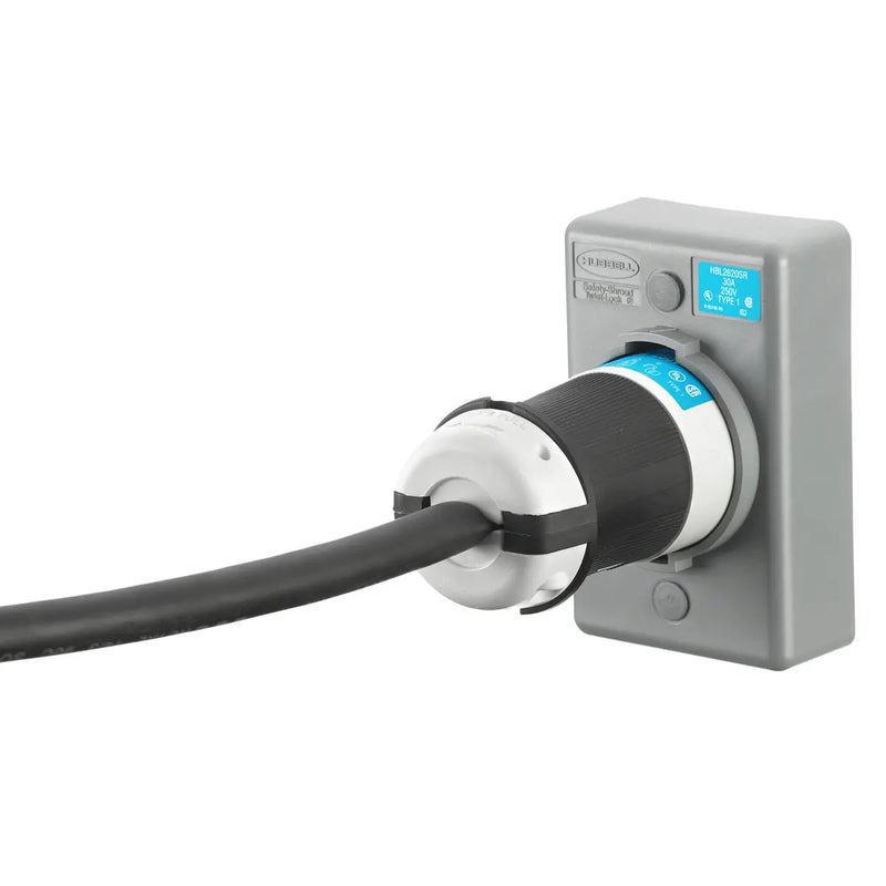 HUBBELL LKG S/SHRD RCPT L6-30R SURF MT GY