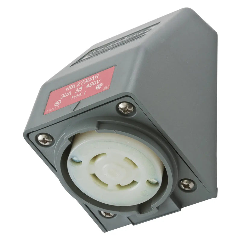 HUBBELL RECEPT T LOCK CAJA ANGUL 3P 4H 30A 480V