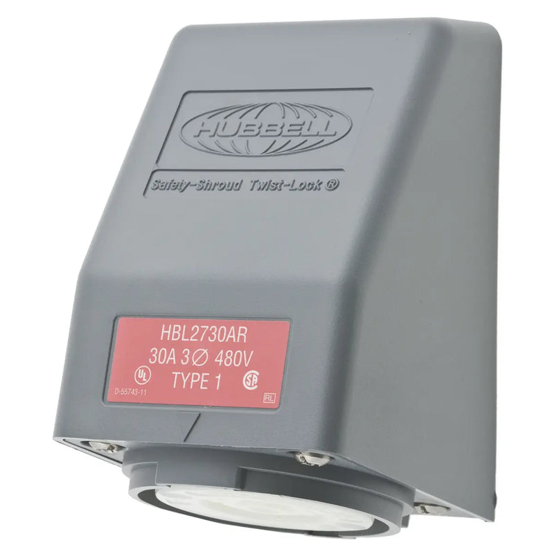 HUBBELL RECEPT T LOCK CAJA ANGUL 3P 4H 30A 480V