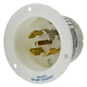 HUBBELL LKG FLG-INLT 20A 120/208V L21-20P WH