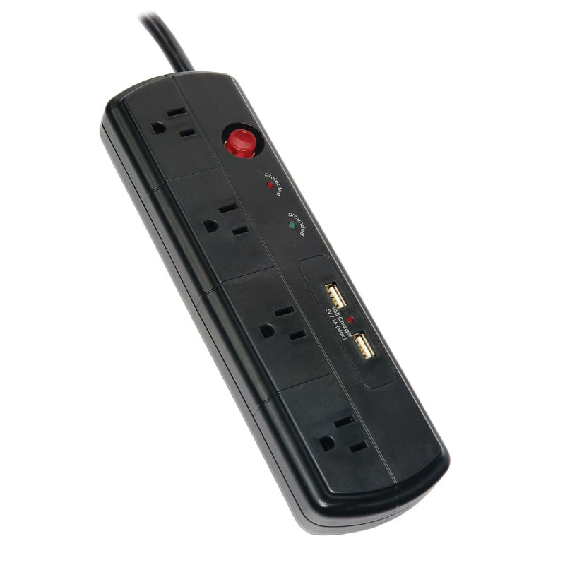 HUBBELL MULTICONTACTO C/SUPRESOR 4 CTOS + 2 USB