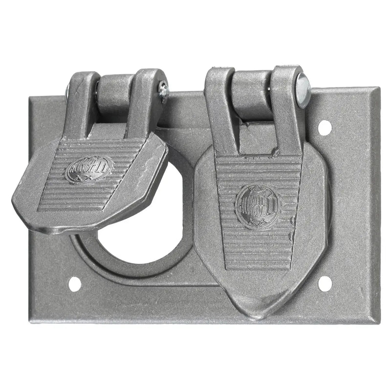 HUBBELL PLACA DUPLEX ALUMINIO APV FS