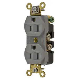 HUBBELL RECEPTACULO DUPLEX 2P 3H 15A 125V GRIS