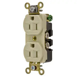 HUBBELL RECEPTACULO DUPLEX 2P 3H 15A 125V MARFIL