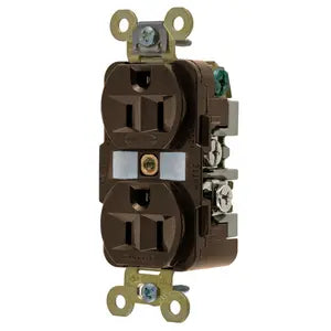 HUBBELL DUP RCPT HD IND GRD 15A125V 5-15R BR