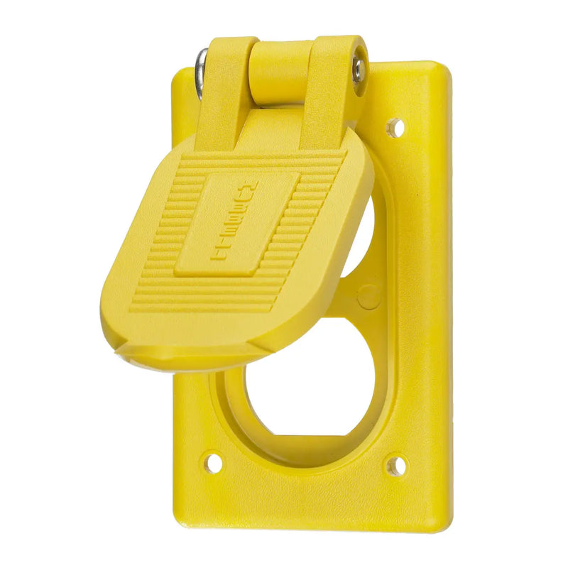 HUBBELL TAPA DUPLEX SALPICADURAS AMARILLA FS/FD