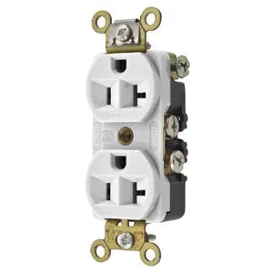 HUBBELL RECEP DUPLEX  20AMP 125V 5-20R WH