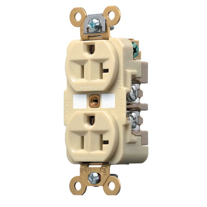 HUBBELL RECEP DUPLEX IND 2P3H 20AMP IV