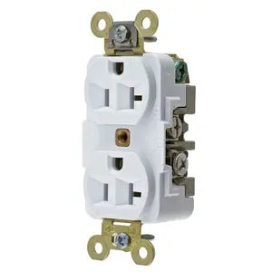 HUBBELL DUP RCPT HD IND GRD 20A 125V 5-20R WH HBL5362W
