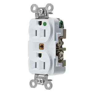 HUBBELL RECEP DPLX HOSPITAL 15A125V BLANCO