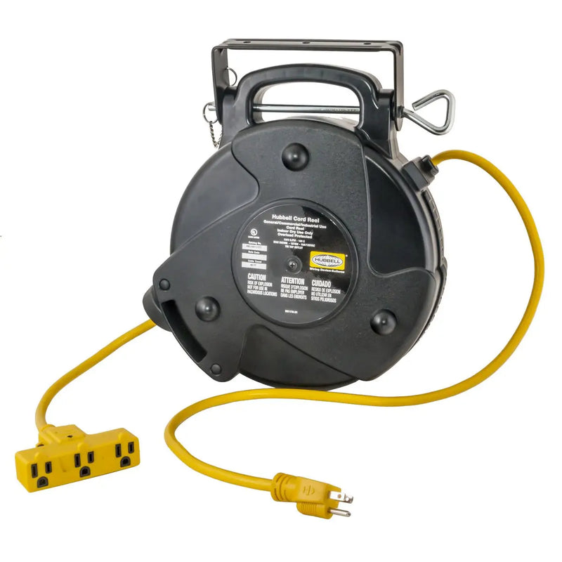 HUBBELL CORD REEL 40' 15A/125V W/TRIPLE TAP HBLC40123TT