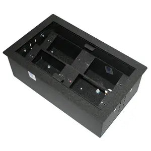 HUBBELL CAJA RECT EMPOT P-MUEBLE 4G C-TAPA NEGRO