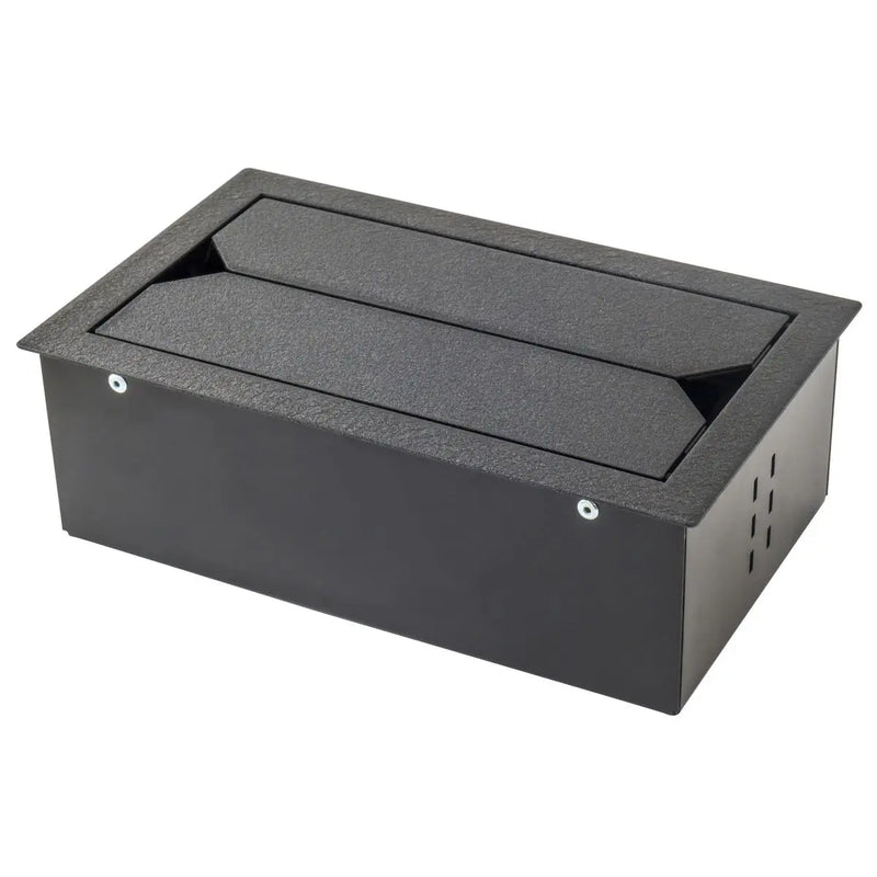 HUBBELL CAJA RECT EMPOT P-MUEBLE 4G C-TAPA NEGRO