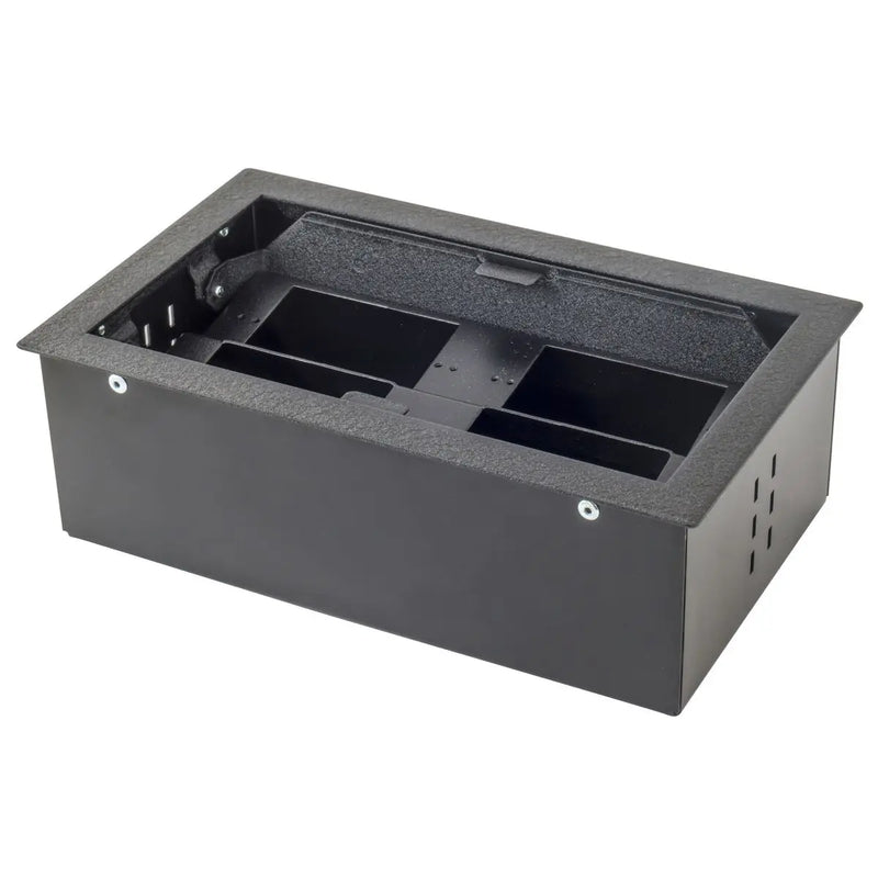 HUBBELL CAJA RECT EMPOT P-MUEBLE 4G C-TAPA NEGRO
