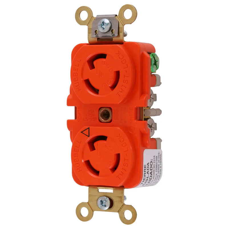HUBBELL LKG DUP RCPT IG 15A 125V L5-15R OR IG4700A