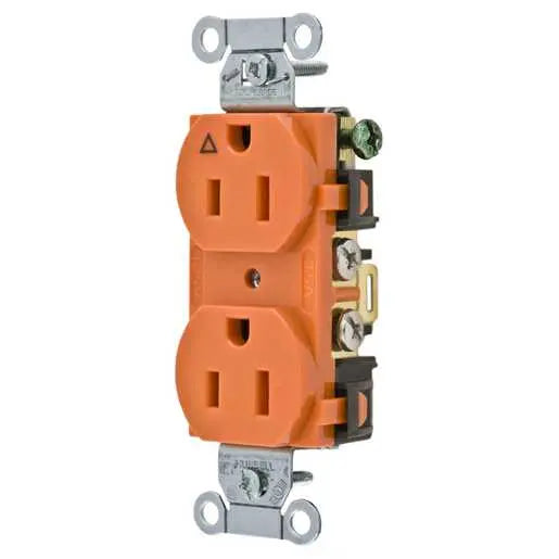 HUBBELL CONTACTO DUPLEX 15A 125VAC NARANJA