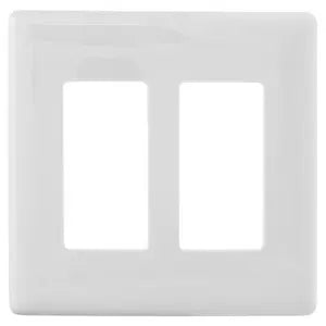 HUBBELL WALLPLATE 2G DEC SNAP-ON WHITE