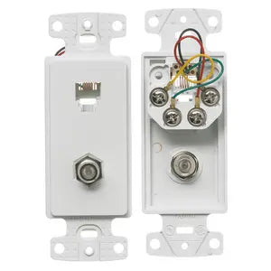 HUBBELL MODULO DECOR C/1CONECT F Y 1RJ11 BCO