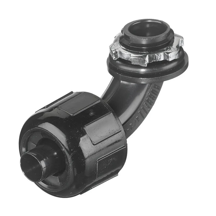 HUBBELL 90 MALE L/T CONN 3/8" NM BK