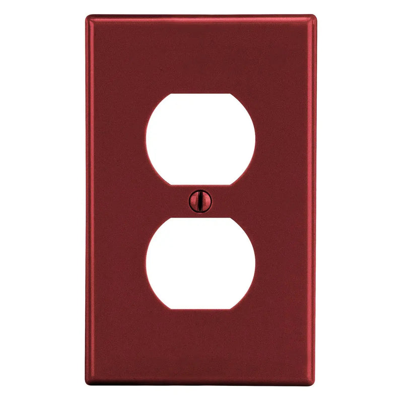 HUBBELL PLACA NYLON 1 DPLEX ROJO