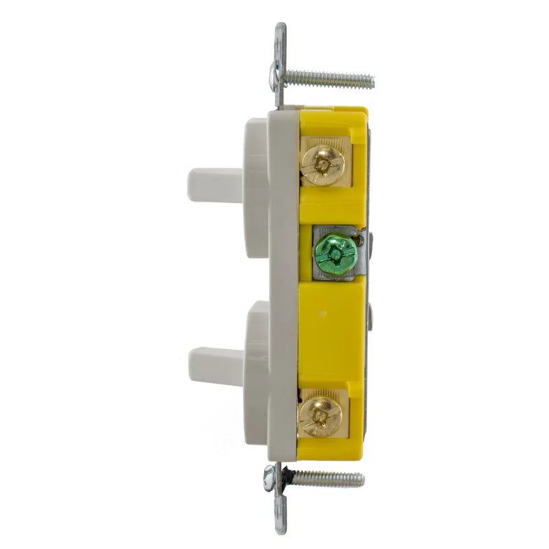 HUBBELL COMBO 2 INTERR TGL 1P 15A 120V BLANCO
