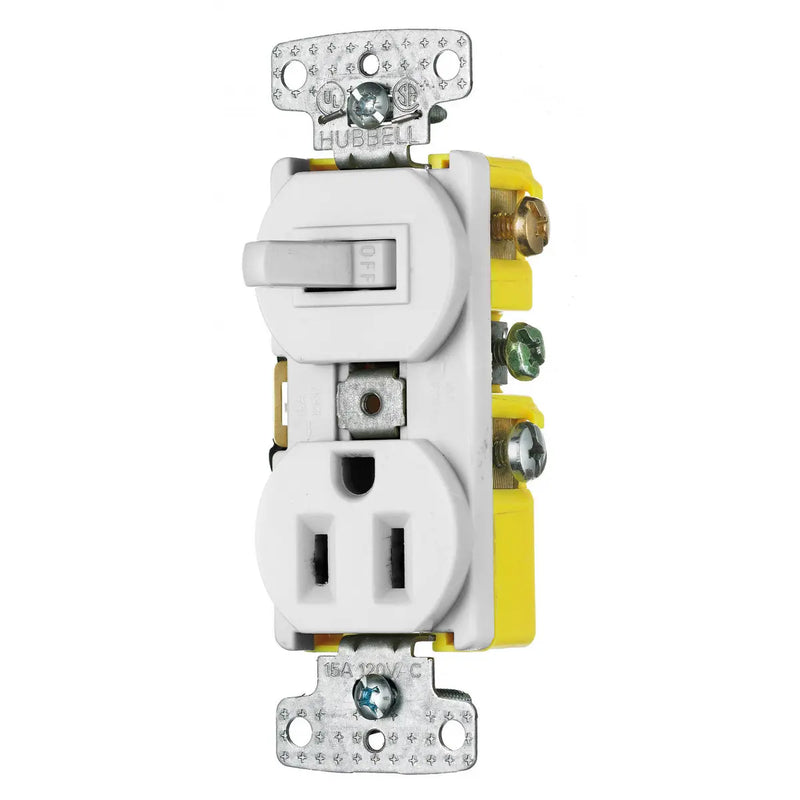 HUBBELL COMBO 1INT 1P 1RECPT 15A 125V BLANCO