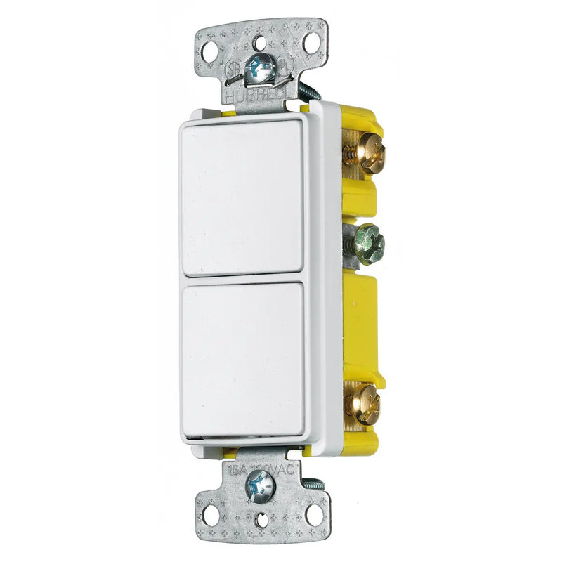 HUBBELL COMBO 2 INTERR DECOR 1P 3VIAS BLANCO