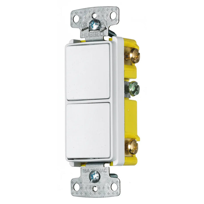 HUBBELL COMBO 2 INTERR DECOR 1P 3VIAS BLANCO