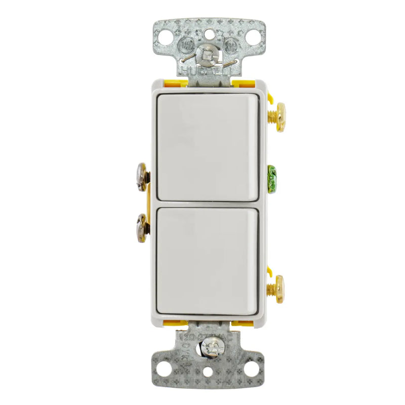 HUBBELL COMBO 2 INT DECOR 1P 15A 120V BLANCO
