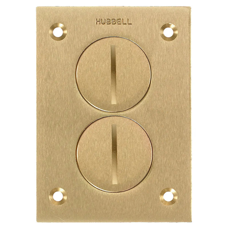 HUBBELL PLACA BRONCE DUPLEX CCON TAPA