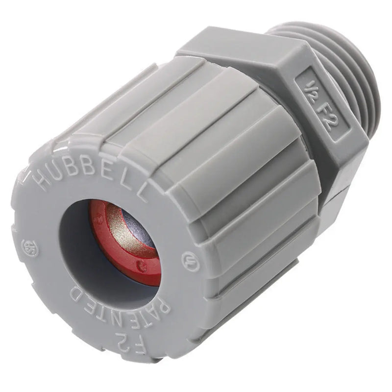 HUBBELL CONECTOR RECTO 1/2" 4.7-6.3MM NYLON GRIS