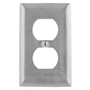 HUBBELL PLACA DUPLEX ACERO INOXIDABLE