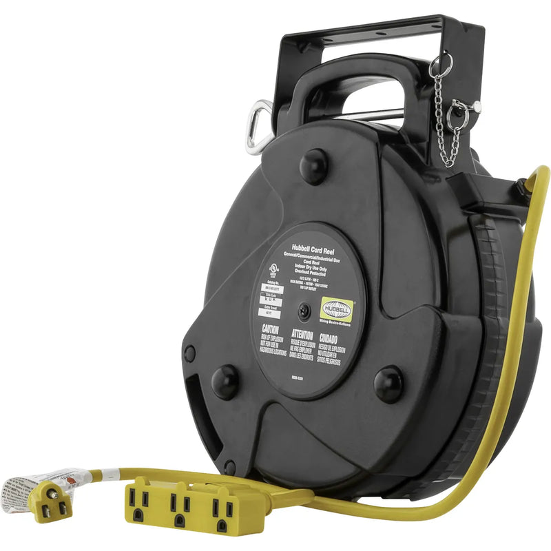 HUBBELL CORD REEL 40' 15A/125V W/TRIPLE TAP HBLC40123TT