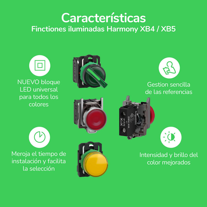 TELEMEC BOTON ILUM AMARILLO 1NA+1NC+LED 120VAC -COMP METAL