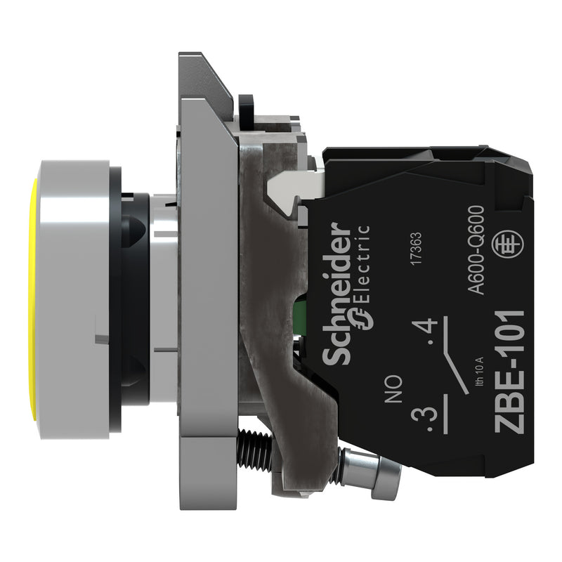 TELEMEC PULSADOR RASANTE 22.5 MM AMARILLO