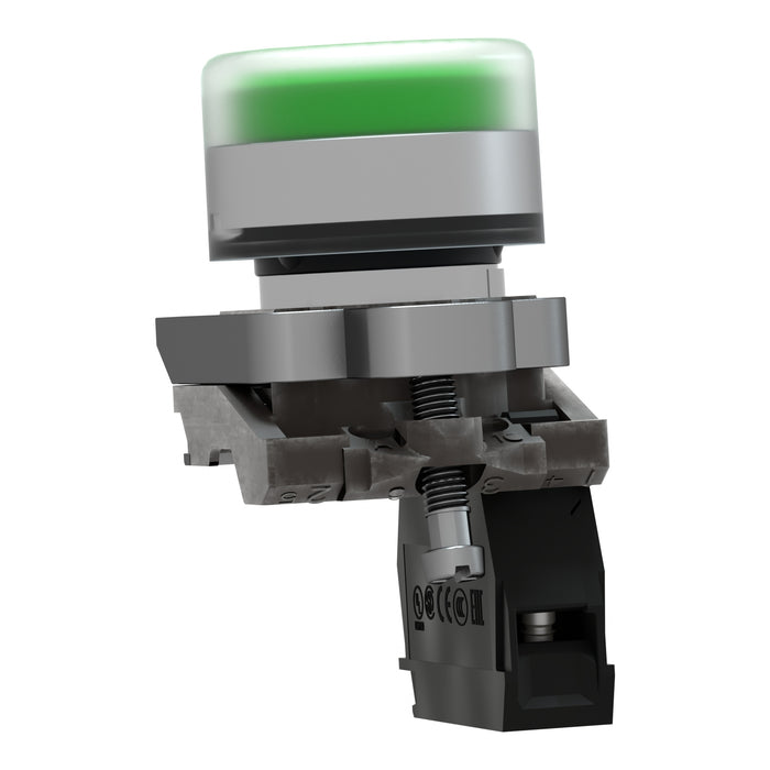 TELEMEC PULSADOR C/CAPUCHON VERDE 22.5MM