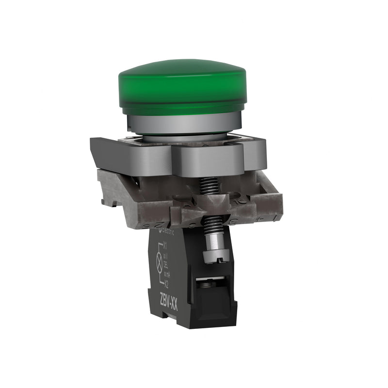 TELEMEC LAMPARA LED VERDE 24V AC/DC C/BASE METAL