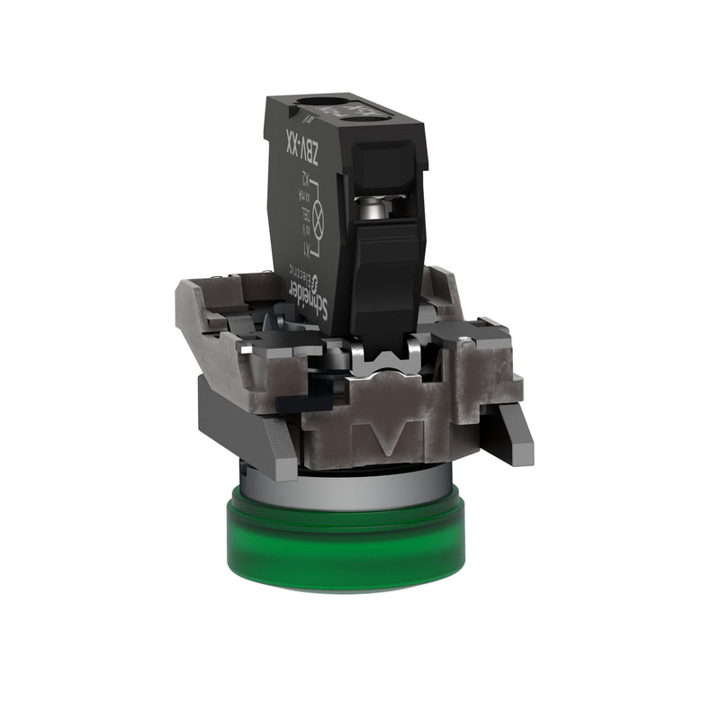 TELEMEC LAMPARA LED VERDE 24V AC/DC C/BASE METAL
