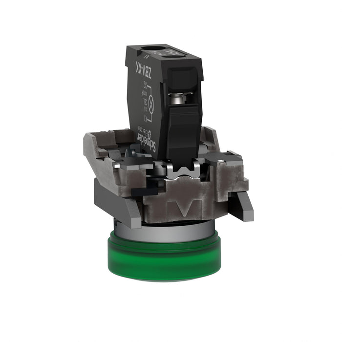 TELEMEC LAMPARA LED VERDE 24V AC/DC C/BASE METAL