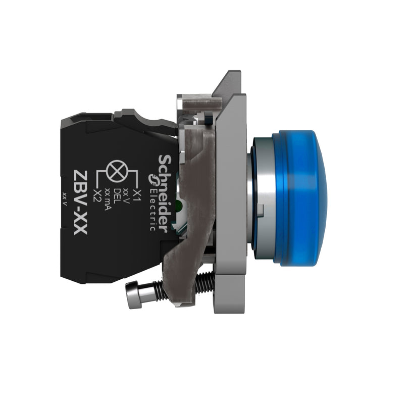TELEMEC LAMPARA LED AZUL 24V AC/DC C/BASE METAL
