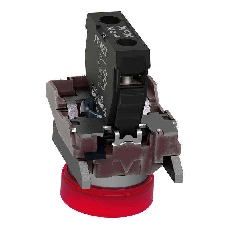 TELEMEC LAMPARA LED ROJO 120VAC C/BASE METAL