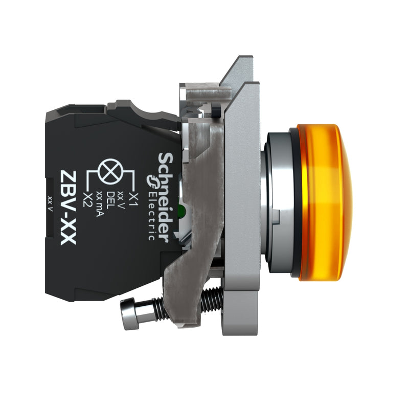 TELEMEC LAMPARA LED AMARILLO 120VAC C/BASE METAL