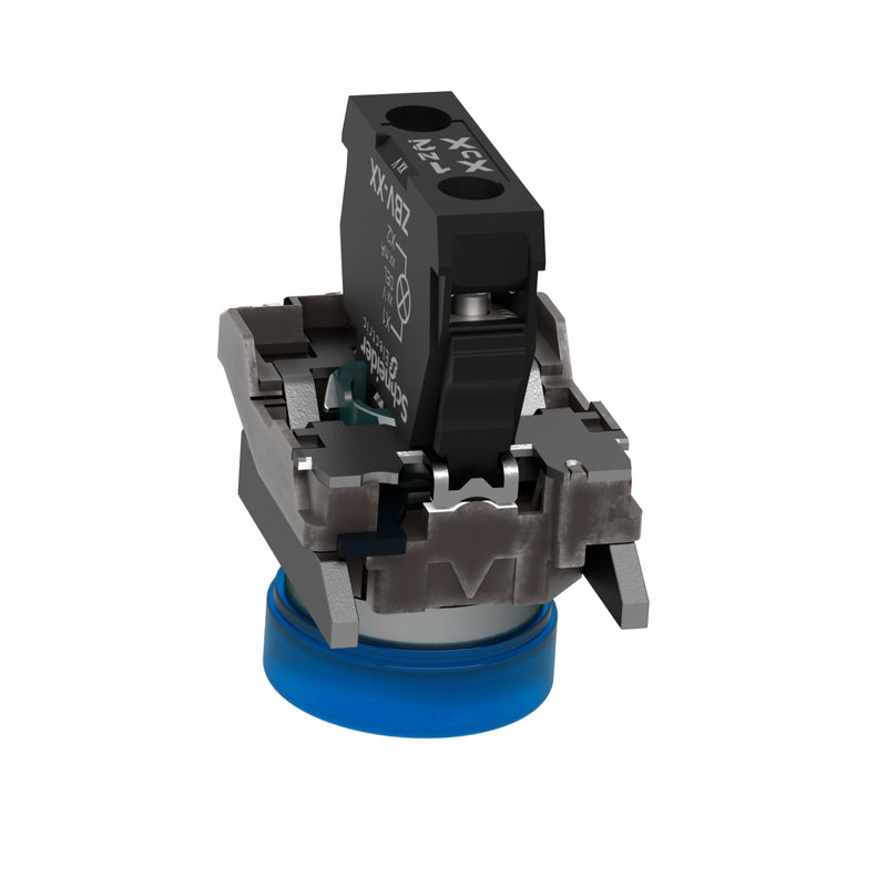 TELEMEC LAMPARA LED AZUL 120VAC C/BASE METAL