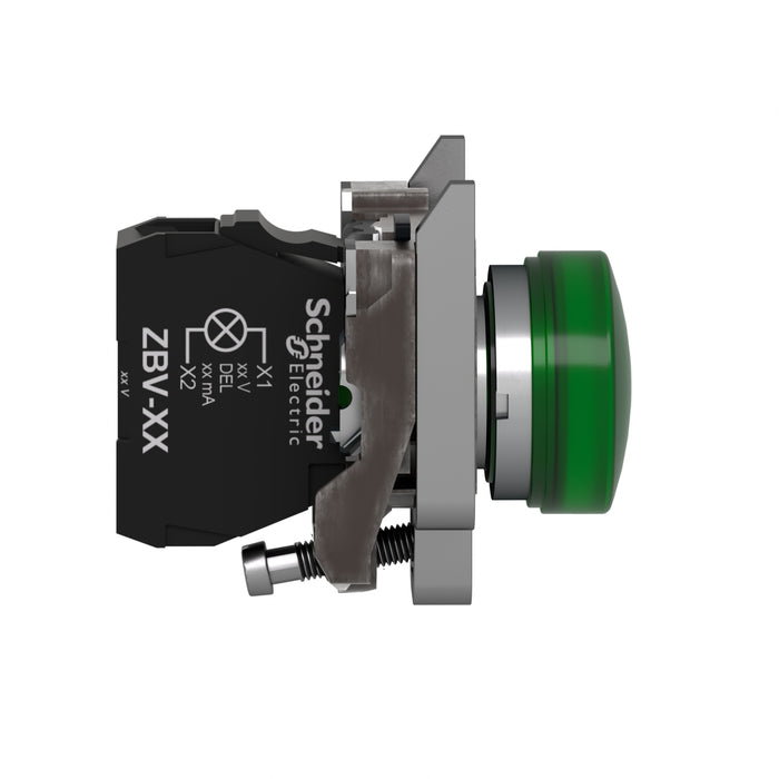 TELEMEC LAMPARA LED VERDE 230VAC C/BASE METAL