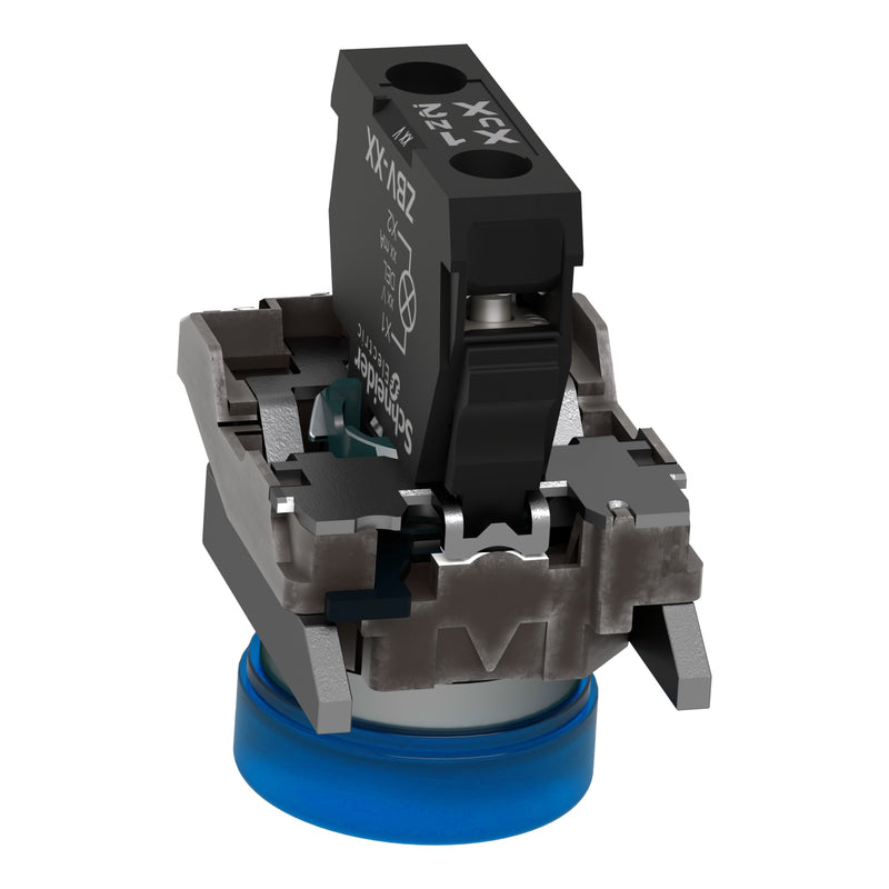 TELEMEC LAMPARA LED AZUL 24V AC/DC C/BASE METAL