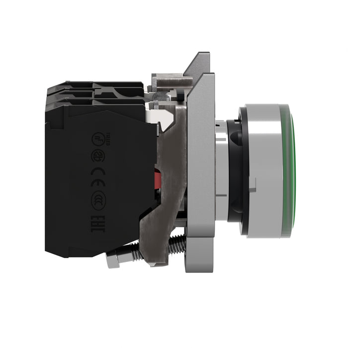 TELEMEC BOTON ILUM VERDE 1NA+1NC+LED 120VAC -COMP METAL