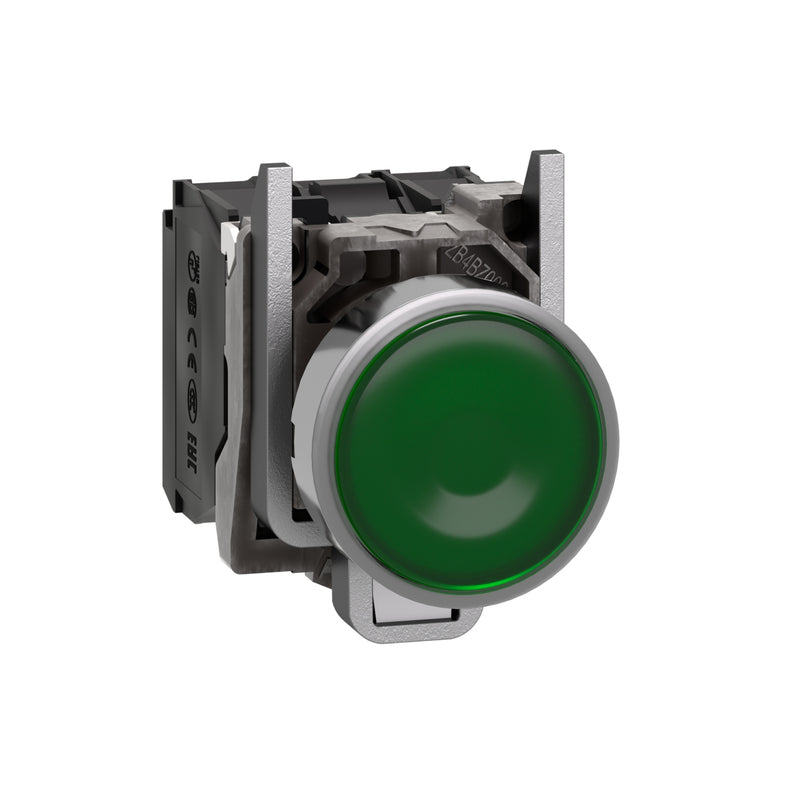 TELEMEC BOTON ILUM VERDE 1NA+1NC+LED 120VAC -COMP METAL